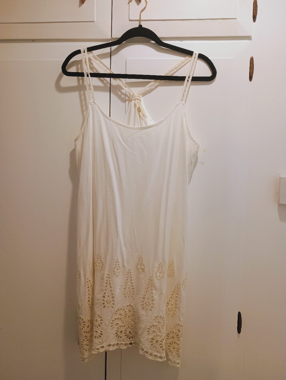 lovestitch Cream Eyelet-Trim Lined Dress - Boho Beach
